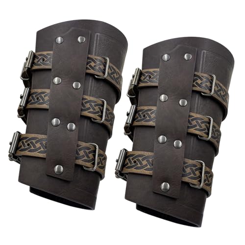 Brassards poignet style médiéval vintage cuir cosplay costume homme femme lot de 2
