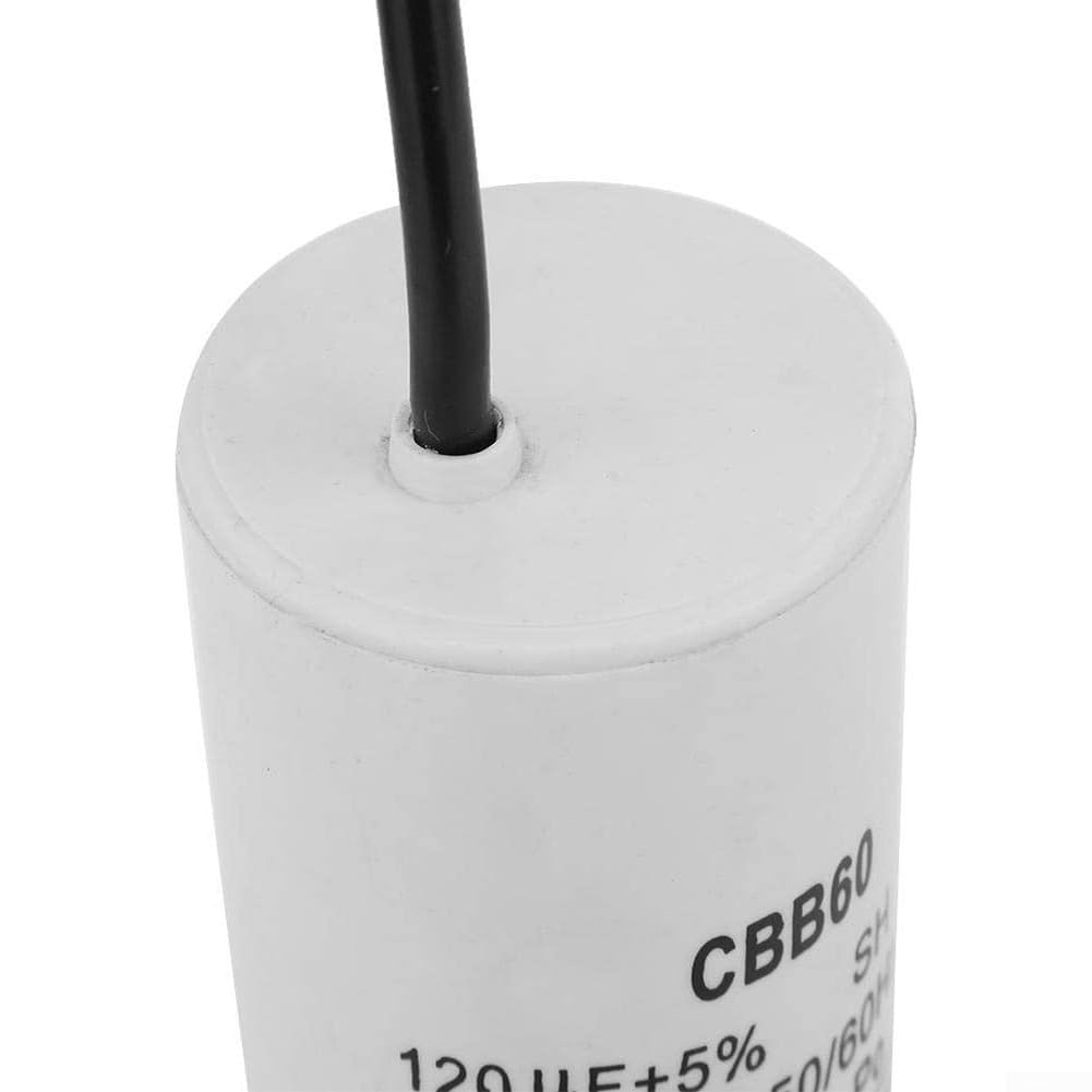 CBB60 Motor Run Capacitor, 120 µF 250V AC Start-Run Capacitor for Induction Motors, Generators, Air Conditioners, Compressors, Water Pumps, Bench Tools, and