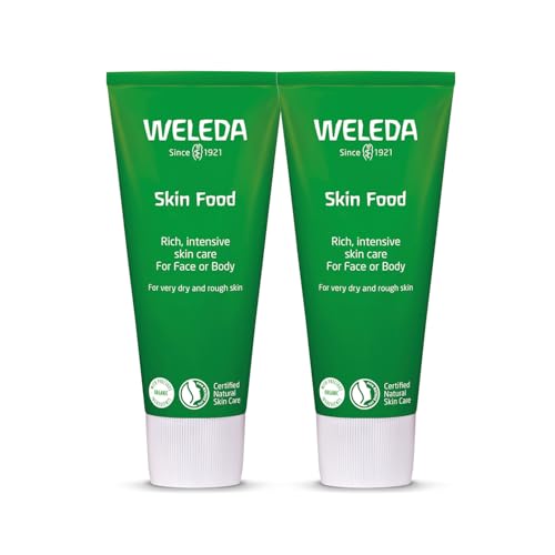Weleda Skin Food Twin Pack, Dry Skin Moisturiser, Moisturising Cream & Primer, Face & Body, For Men & Women, Multiple Uses, Certified Natural, 2 x 75ml