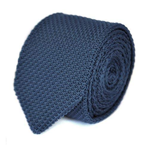 Frederick Thomas Knitted Mens Tie Chocolate Brown, Classic Pointed End 8cm