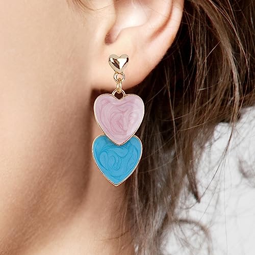 Blue Pink Earrings，Pregnant Women Dress T-Shirt Decorations，Gender Reveal Idea， Baby Shower Party， Mom Wife Gift – by ZouYee2