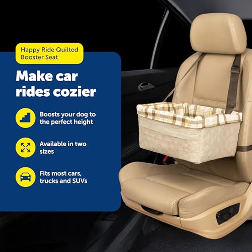 PetSafe Happy Ride Quilted Dog Booster Seat, Tan, Up to 25 lb - image 3