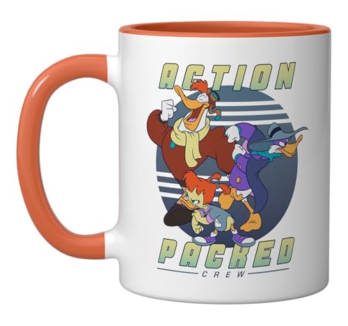 Disney Darkwing Duck Action Packed Crew Ceramic Mug, Orange/White