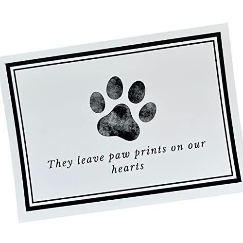 16 Paw Print Pet Sympathy Cards with Envelopes (4.25 X 6 Inches) for Dog Groomers, Pet Grooming, Veterinarians, Vets, Boarding