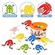 Ipetboom Frösche Hüpfen Spiel: 12-Teiliges Spielzeug Mit 1 Eimer 1 Satz Lustige Lernspielzeuge Partygeschenke Plastikspielzeug Hüpffrosch-Partyspiel Frosch-Schiebespielzeug Gemischte Farben