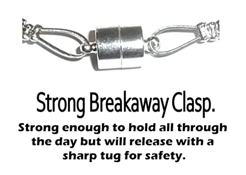 Hidden Hollow Beads Women's Beaded Lanyard 34 Inches, Gold Super Slim White - Breakaway #TOP3