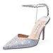 Cokvkuu Women's High Heel Stiletto Pumps Closed Pointed Toe Ankle Strap Fashion Strappy Sandals Comfortable Party Wedding Dressy Shoes 3.9IN