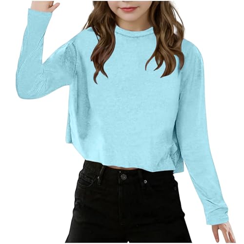 Thin Sweatshirt for Toddler Girl Long Sleeve Boat Neck Top High Elastic Cotton Pullover Casual Bottom Sweatshirts