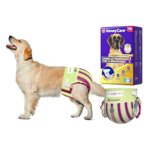 HONEY CARE Petrichor Female Dog Diaper, Camellia Fragrance, Emits Fresh Scent While Absorbing Urine, Thin & Breathable, XL, 40 Count XL 40