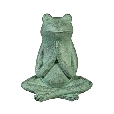 Evergreen Garden 11" Praying Frog Resin Animal Statues, Indoor/Outdoor Garden Animal Figurines for Garden Decor Yard Art for Lawn Backyard Wedding Home Decoration, Housewarming Gift