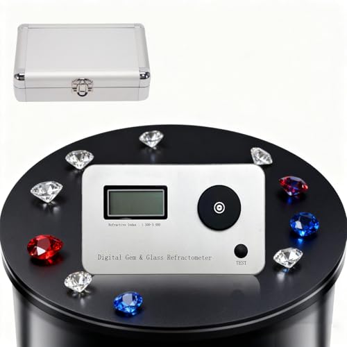 ORIDLECTAL Gem Identification Tools with Refractive Index 1.300-3.000, High Accuracy: 0.001 and Low Measurement Error: ±0.005, Professional Gemstone Tester for All Jewels