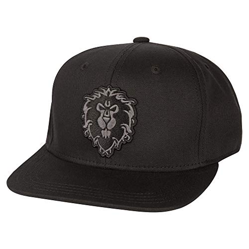 JINX World of Warcraft Blackout Alliance Snapback Baseball Hat, Black, Adult Size
