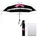 100% BLUE COLLAR Fashion Breast Cancer Survivor Pink Ribbon Black 3 Fold Umbrella, Auto Open Close Sun Protection Umbrella for Women Men, Compact Travel Umbrellas with Printed and Black Coating