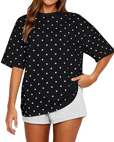 Image of MSBESYOR Camo Shirt for Women Maple Leaf Print Short Sleeve Crewneck T-Shirts Summer Oversized Tee Shirts Streetwear