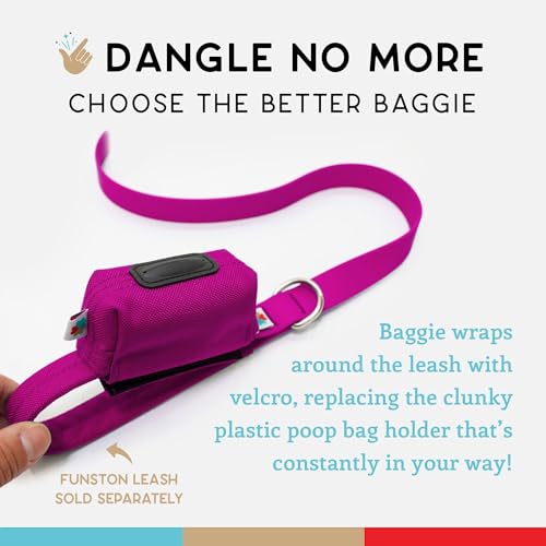 Image of Dog Poop Bag Holder for Leashes, Cat Waste Bag Dispenser, 1000D Nylon, Attach to Cat Leash, Poop Bag Dispenser, Fits Standard Dog Poop Bags - Wildebeest(Pink)