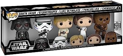 Funko Pop! Vinyl: Star Wars - Darth Vader, Stormtrooper, Luke Skywalker, Princess Leia and Chewbacca - 5 Pack (Shared Galactic Convention, Amazon Exclusive), Multicolor, 64122