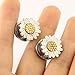 Leatic Tunnels Gauges, 2PCS Stainless Steel Tunnel Set Fashion Flower Ear Gauges Tunnels Stretcher Jewelry (10mm (00GA))