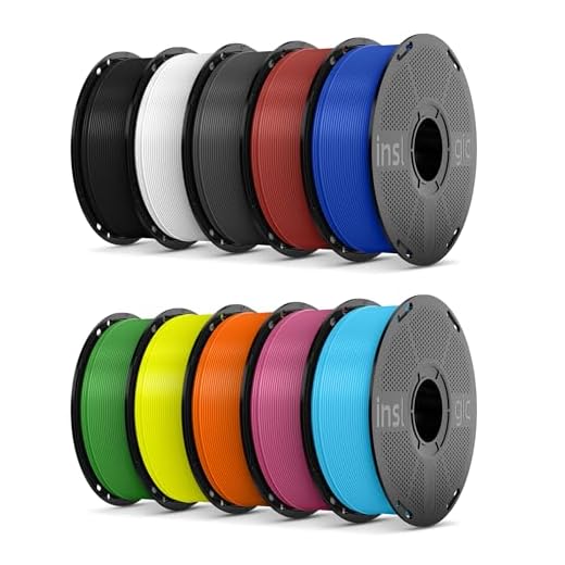 Inslogic PETG Pro Pre-Dried 3D Printer Filament 1.75mm, High-Speed PETG Filament, Stronger Toughness, Compatible with FDM Printers, 10 Colors, 10kg Total, 10×1kg