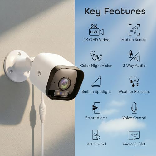 Image of Geeni Hawk 3 4MP Smart Outdoor Security Camera - 2K Ultra HD WiFi Surveillance Camera with Color Night Vision, 30m Long Range, 2-Way Audio, Motion Detection & IP65 Weatherproof
