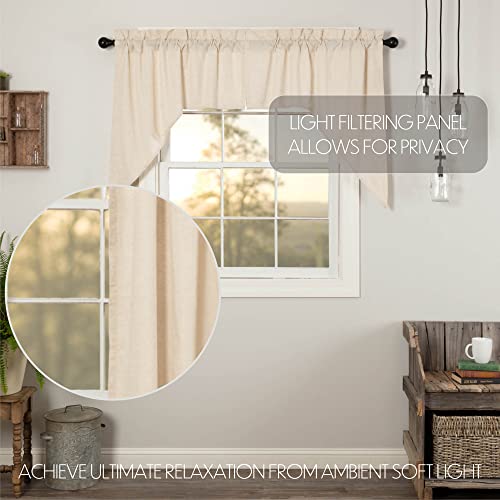 VHC-Brands-Simple-Life-Flax-Natural-Country-Farmhouse-Window-Curtain-Swag-Set-of-2-36x36x16 VHC Brands Simple Life Flax Natural Country Farmhouse Window Curtain Swag Set of 2 36x36x16