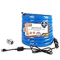 YIZBAP 50FT RV Heated Drinking Water Hose for 5/8" Inner Diameter, Freeze Protection Down to -20°F/-28°C with Energy Saving Thermostat, Includes 3/4" Adapter