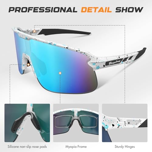 Image of BangLong Sports Sunglasses, UV400 Cycling Glasses for Men Women