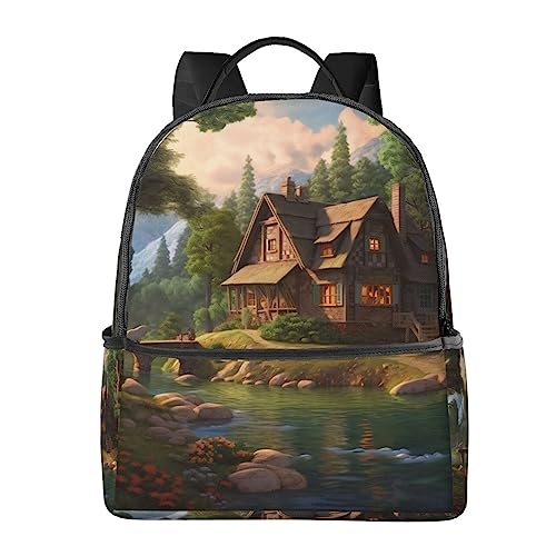 Sac à dos de voyage noir taille unique imprimé BAFAFA House by The Lake