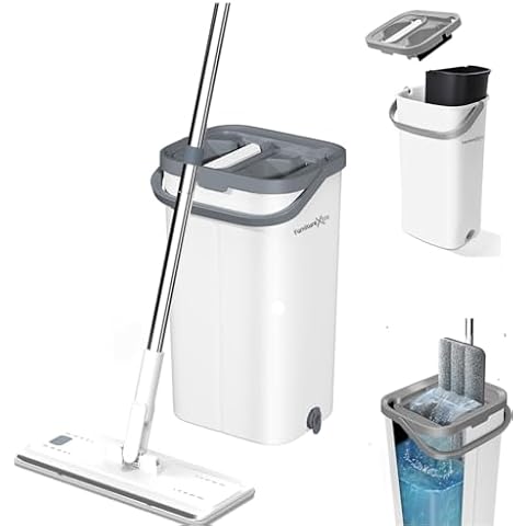 FurnitureXtra Mop and Bucket Set with Microfibre Pad Cover