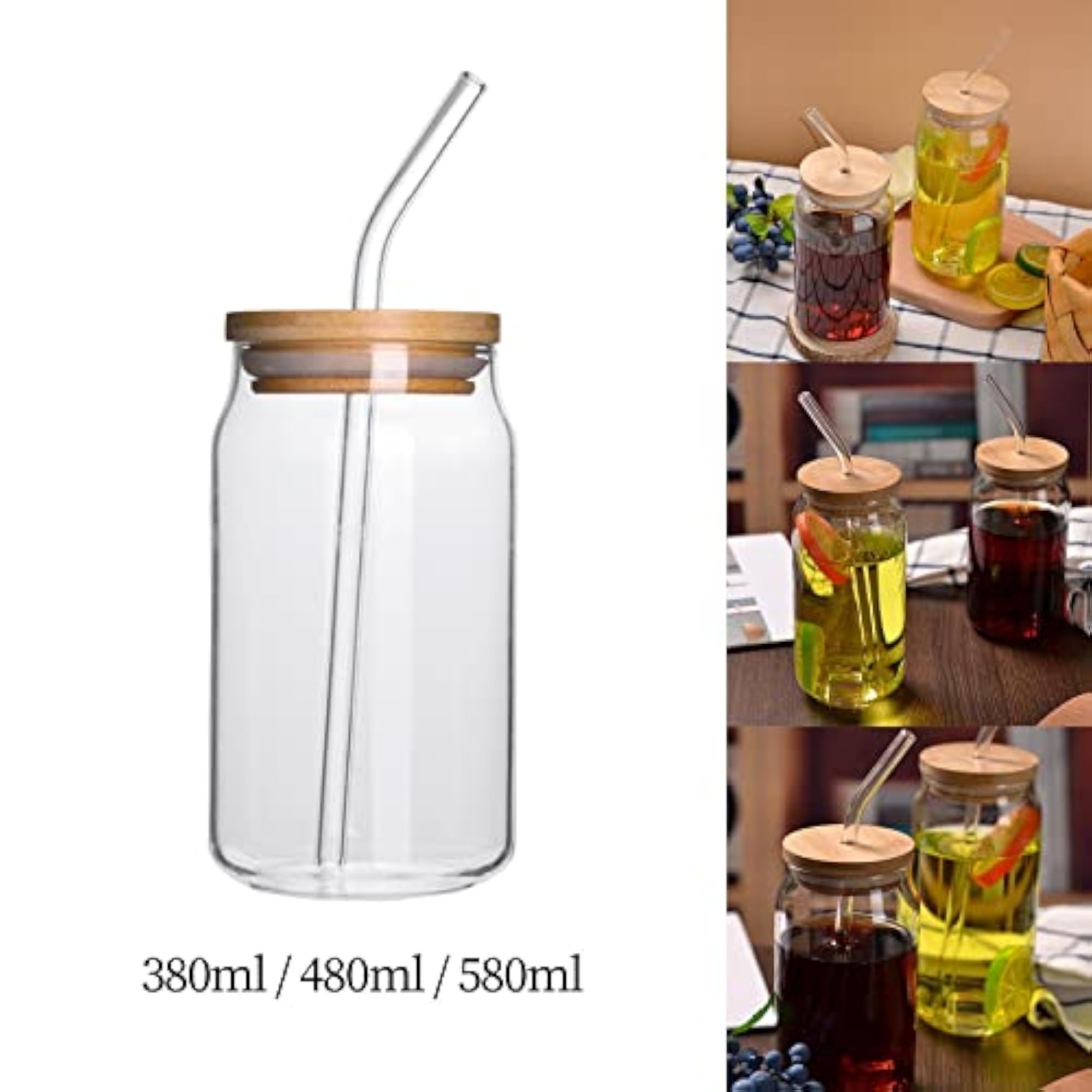 6x Household Transparent Bubble Tea Cup, Reusable Clear