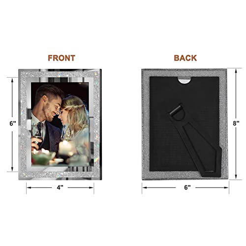 Iziddo 4X6 Picture Frames Set Of 2, Glitter Glass Photo Frame For Tabletop Display, Gifts Picture Frame, Horizontally Or Vertically #TOP5