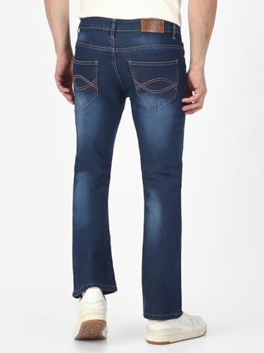 Image of Urbano Fashion Men's Stretch Fit Mid Rise Washed Bootcut Jeans Stretchable
