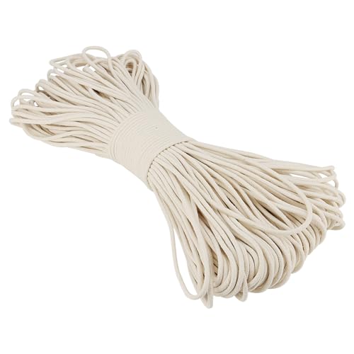 SOUJAP 5/32 Inch White Natural Cotton Clothesline Rope, 4mm x 328 Feet Cotton Sash Cord for Window, Decoration, Tie Down by SOUJAP - Used condition - US$11.87