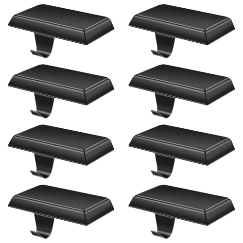 EBANKU - EBANKU Christmas Stocking Holder, 8 Packs Mantel Stocking Hangers Fireplace Stocking Holders Bases for Christmas Decorations (Black)