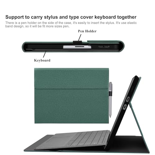 Megoo Surface Pro X Case Cover for Microsoft Surface Pro X 13" with Stylus Pen Holder Multiple Angle Adjustment Folio Stand Protective Case (Cyan) by Megoo - Image 3