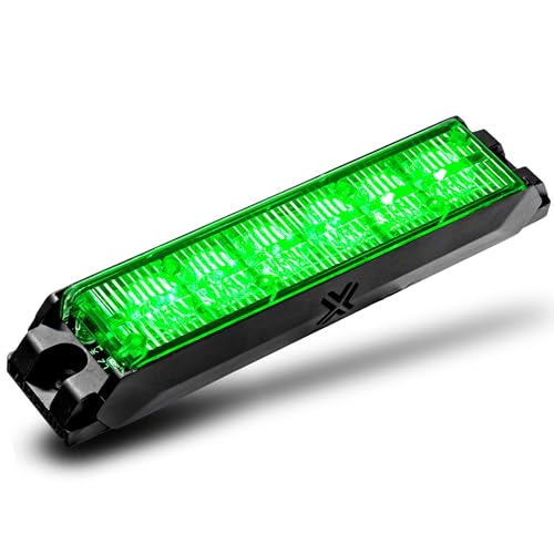 Image of LAMPHUS NanoFlare 5 inch 6W Green LED Surface Mount Police Grill Strobe Warning Light [Sync-able Mode] 12V Rectangle Grille Flashing Emergency Fire Light for EMS Rescure Firfighter Vehicle Truck Car