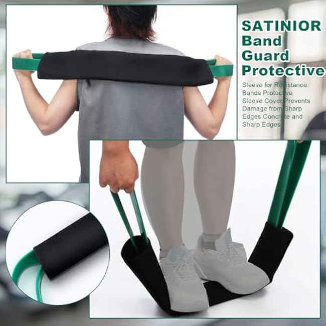 SATINIOR Band Guard Protective Sleeve for Resistance Bands Protective Sleeve Cover Prevents Damage from Sharp Edges Concrete and Sharp Edges