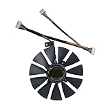 Tension : 12 V CC. KAYOUDE Nouveau ventilateur de GPU RX VEGA64 VEGA56 87MM 6 broches, Compatible avec ASUS ROG-STRIX-RX 590 580 570 480, GTX 1080 1070 1060, R9 390, refroidissement carte vidéo(6PIN)