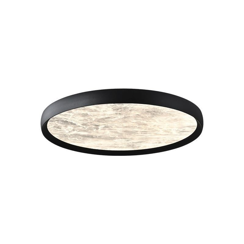 Lustre rond en acrylique noir de 19,7 pouces à intensité variable pour chambre et salon