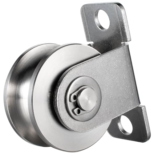 KCNOFNC 48mm Umlenkrolle Stahlseil, Umlenkrollen für Seile, Seilrolle mit 2 Kugellager | 1 Stück
