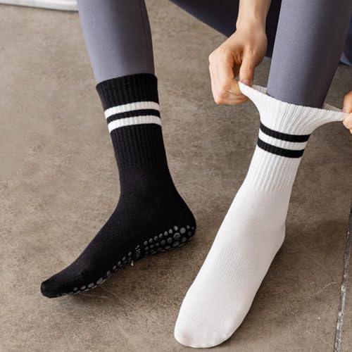 Tergy 8 Pairs Long Yoga Socks with Grip for Women Anti Skid Gripper Socks No Slip Socks for Pilates, Barre, Dance,Yoga2