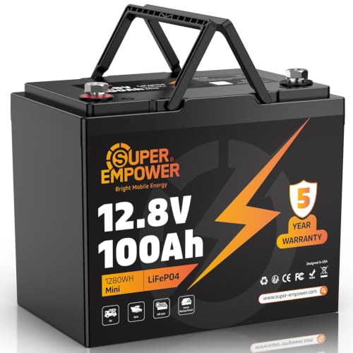 12V 100Ah LiFePO4 Battery, Group 24 Deep Cycle for RVs & Trolling Motors | 1280Wh Capacity, 100A BMS, Low-Temp Cutoff, Supports 4P4S Expansion, Up to 20.48kWh, for RV, Trolling Motor, Marine & Solar