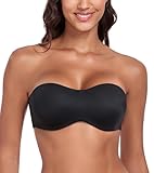 Lemorosy Donna Reggiseno a Fascia Non Imbottito Senza Spalline per Magliette di Grandi Dimensioni(Nero,7F)