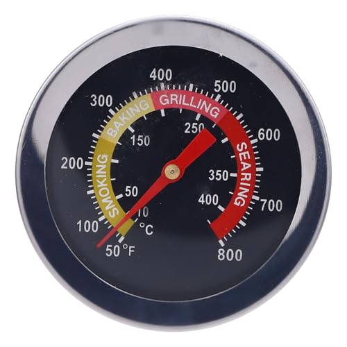 Mumusuki Griges de Température de Gril à Barbecue en Acier Inoxydable, 52 Mm 50-800 ℉ Plage de Mesure BBQ Pit Fumeur Thermomètre Thermomètre Temptaire pour la Viande Port de Cuisson