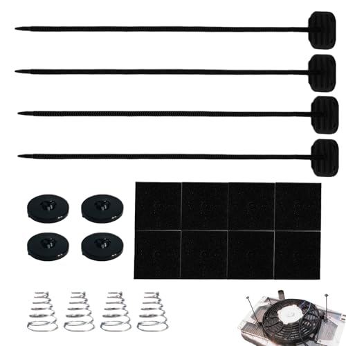Kit de montaje de ventilador de radiador eléctrico con correas de fijación – Kit universal de montaje para coche y vehículo – Incluye bridas para una instalación segura, kit de montaje insertable para