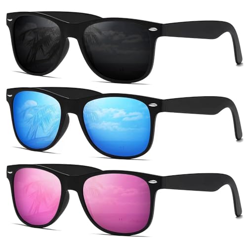 Image of DEMIKOS Sunglasses Men Polarized Sunglasses for Mens Womens Retro Mirror Lens for Driving Fishing UV Protection