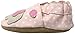 Robeez Baby Girls Little Peanut Shoes Soft Soles Traditional Silhouette Pink and White Polka Dots with Elephant 0-6 Months Infant