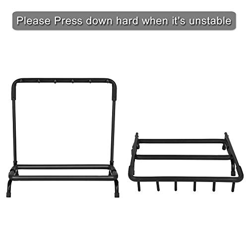 5 Holder Guitar Stand,Multi-Guitar Display Rack Folding Stand Band Stage Bass Acoustic Guitar, Black