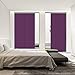 Light Filtering Cordless Sliding Panel Track Blind, 4-Rail or 6-Rail Track Vertical Blinds for Sliding Window and Patio Door, Woven Fabric Curtain, Purple