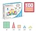 PicassoTiles 100 Piece Set 100pcs Magnet Building Tiles Clear Magnetic 3D Blocks Construction Playboards, Creativity Beyond Imagination, Inspirational, Recreational, Educational Conventional