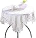 JJDSN Nappes en Dentelle pour Tables rectangulaires, Nappe brodée Florale TV réfrigérateur Coiffeuse Housse de Table Anti-poussière-Blanc 60x190cm